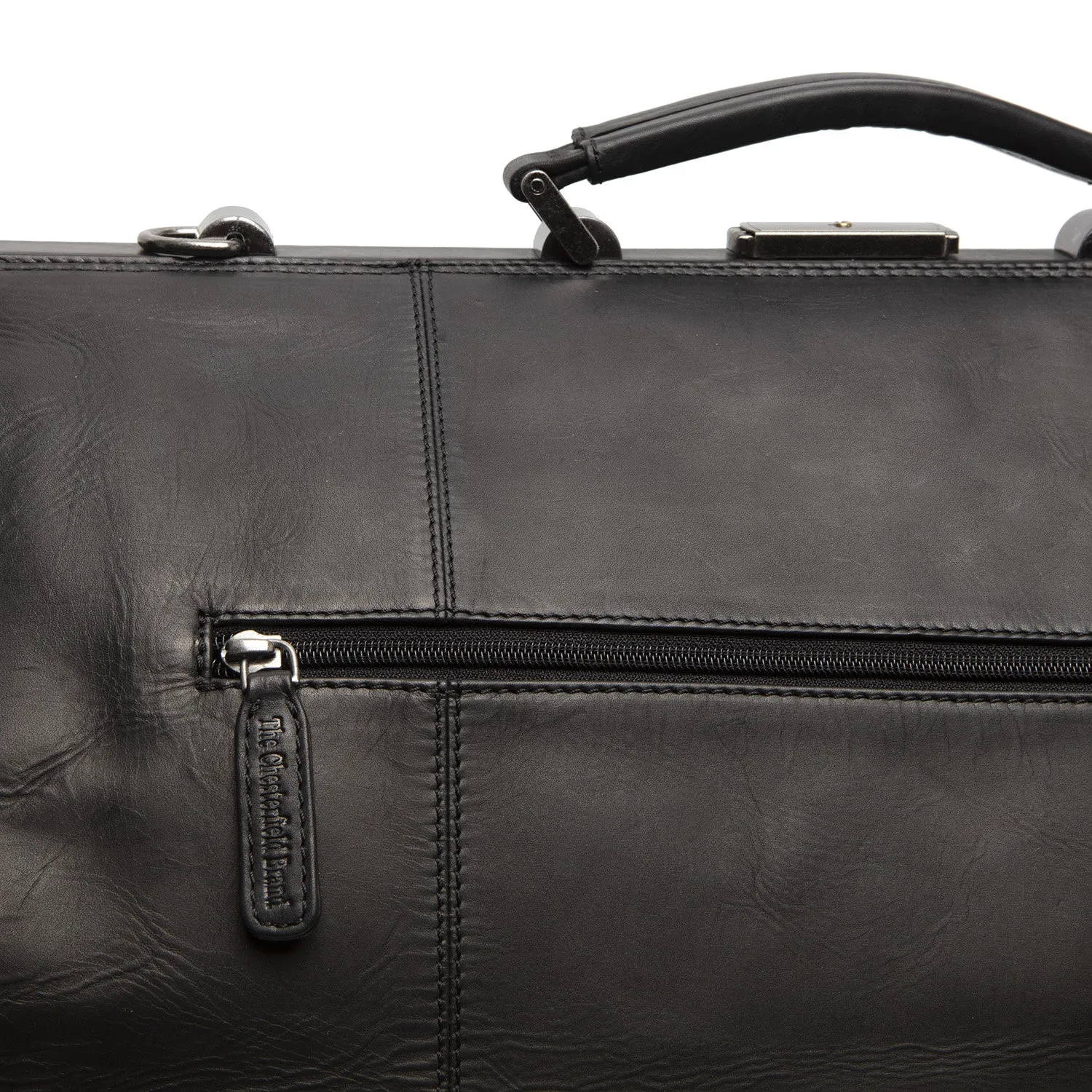 Leather Weekend Bag Black Corfu