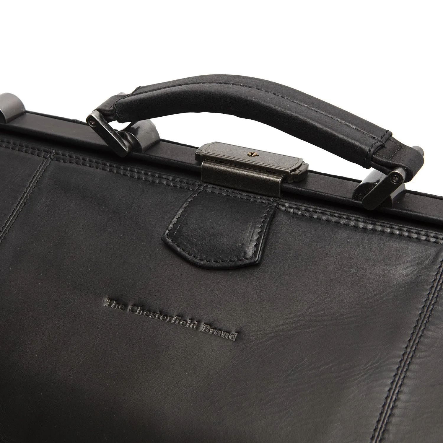 Leather Weekend Bag Black Corfu