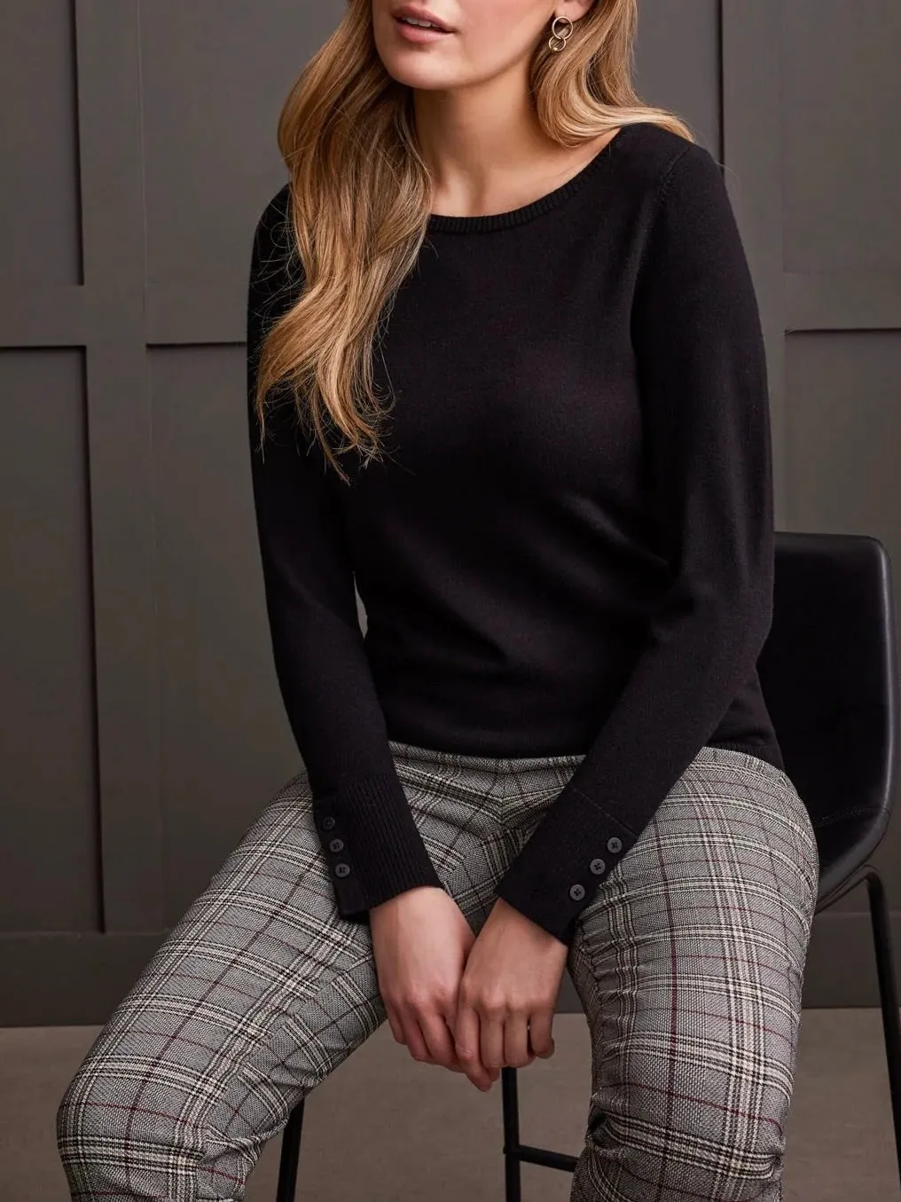 Lightweight Boatneck Sweater - Black