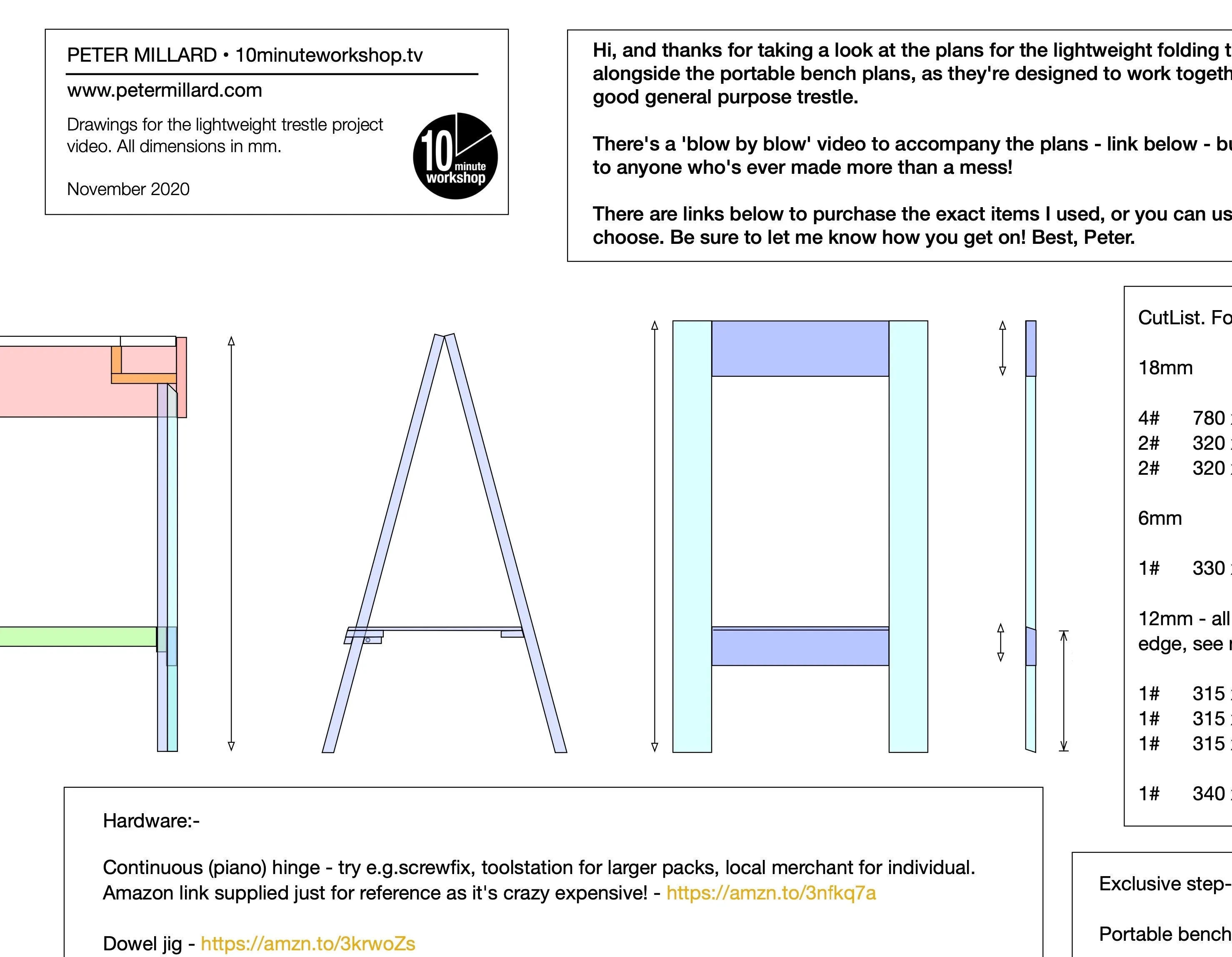 Lightweight Folding Trestles Plans