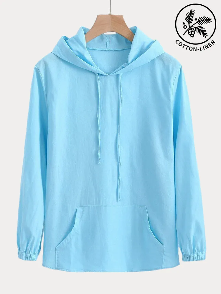 Linen Lightweight Pullover Hoodie