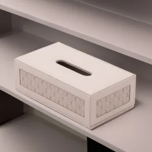 Lorae Vegan Leather Tissue Box - Beige