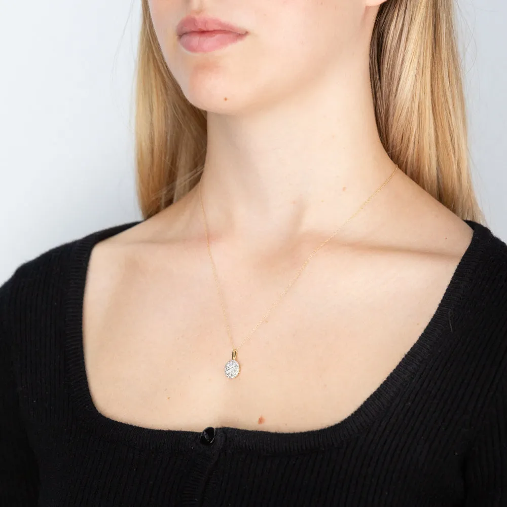 Luminesce Lab Grown Oval Diamond Pendant in 9ct Yellow Gold