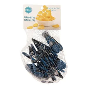 Magnetic Plastic Bag Clips, Navy, 10 Pack