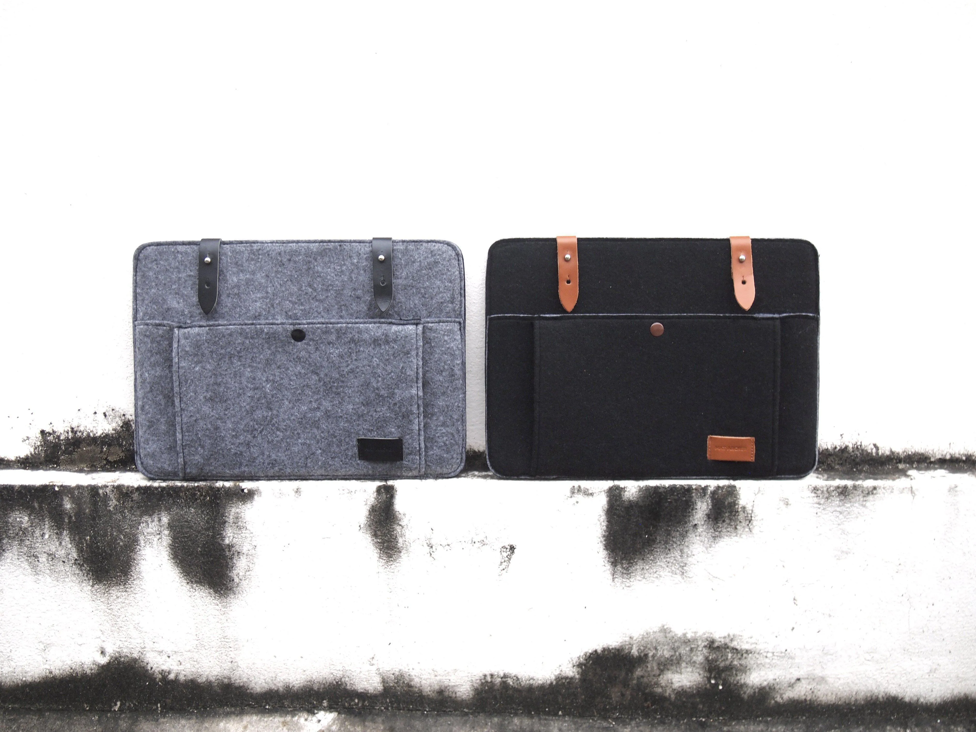 Mat Archer Unite Felt Laptop Case with Leather Detailing