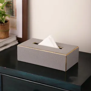 Meho Leather Tissue Box - Grey