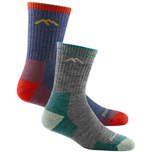 Men's and Women's Hiker Micro Crew 2-Pack Hiking Socks