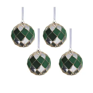 Messina Verde 4.75" Glass Ornaments Set of 4