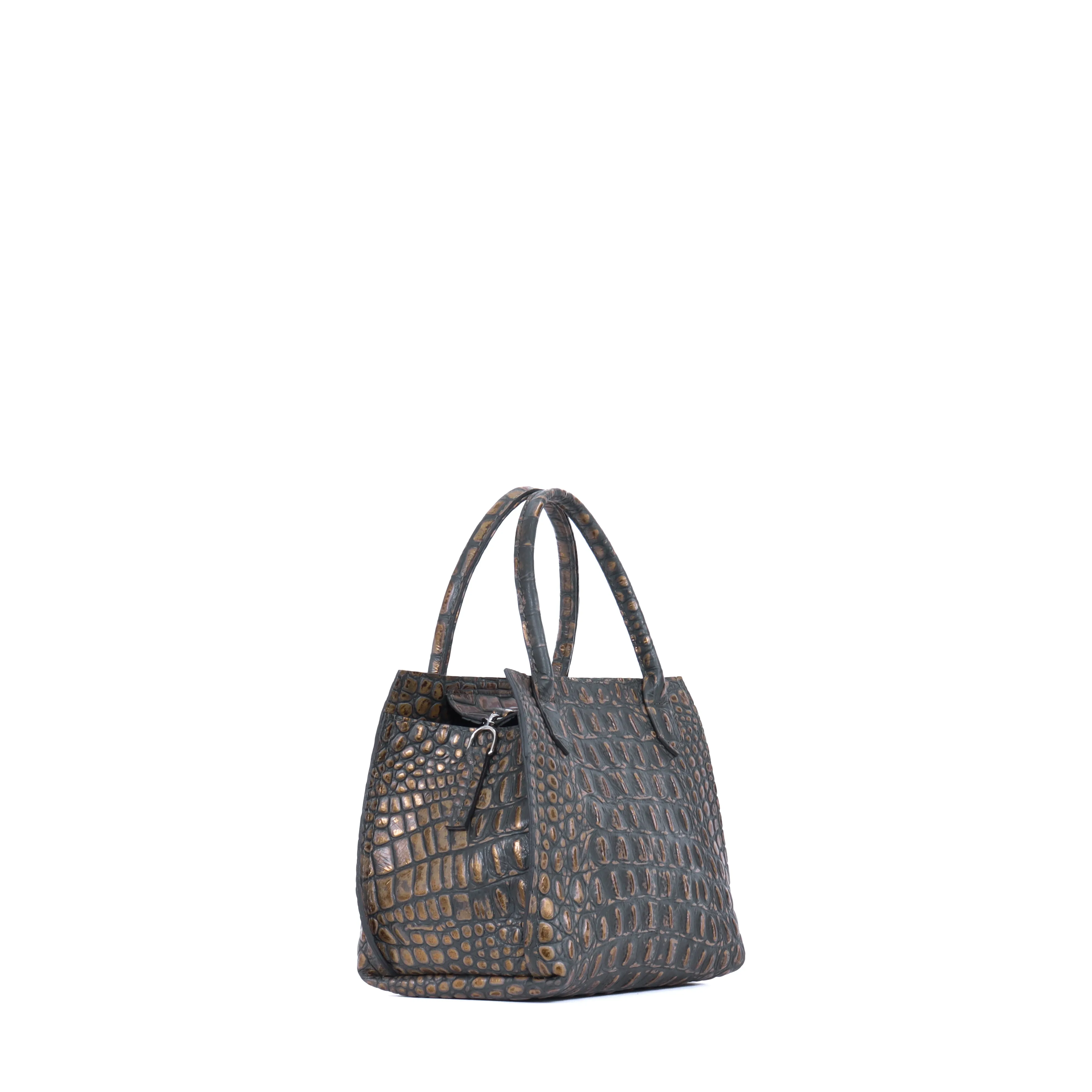 MINI DAY BAG MOSSY BRONZE EMBOSSED CROC