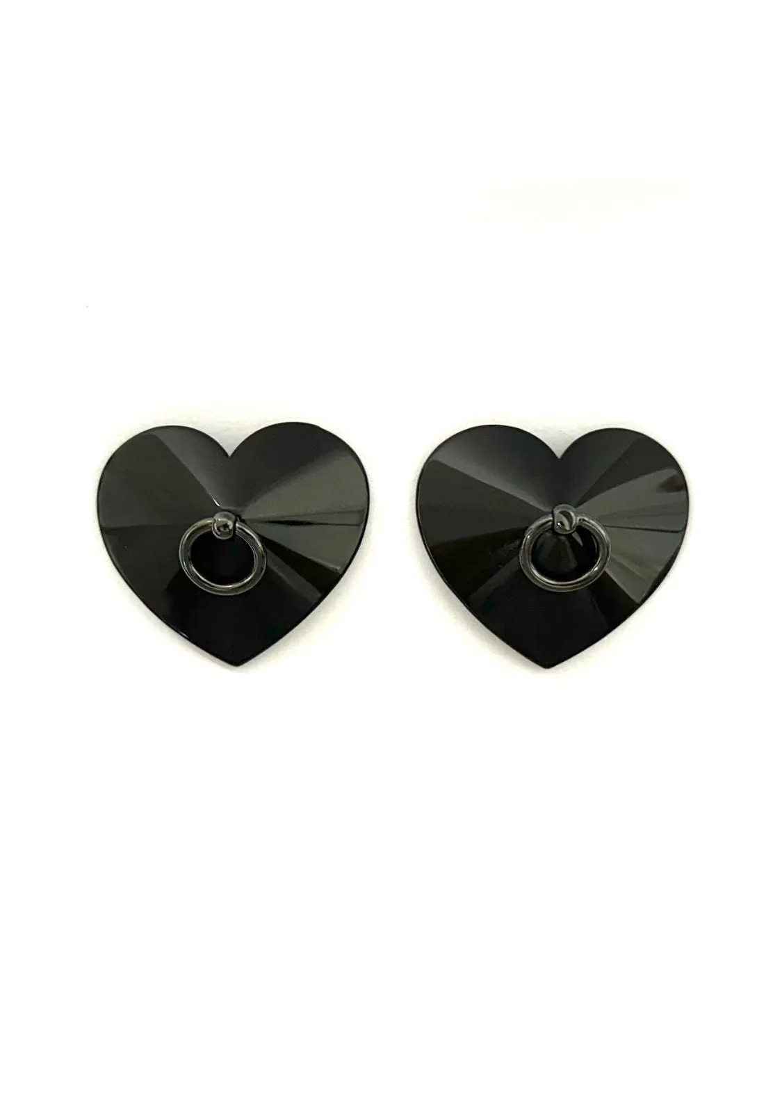 Mini Ring Heart Shaped Nipple Cover (Black)