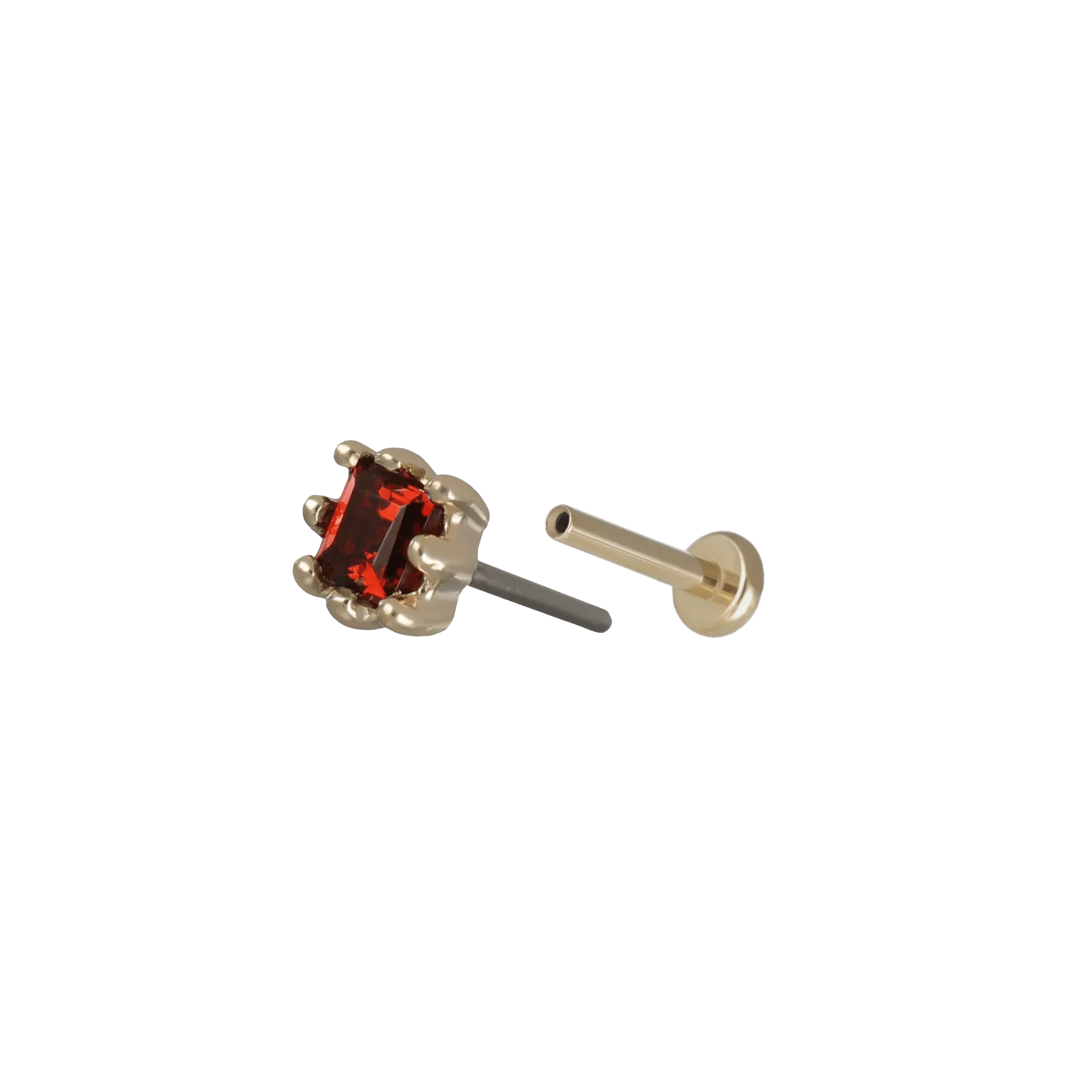Mona • Natural Gemstone Threadless Ends 925 Silver/Titanium