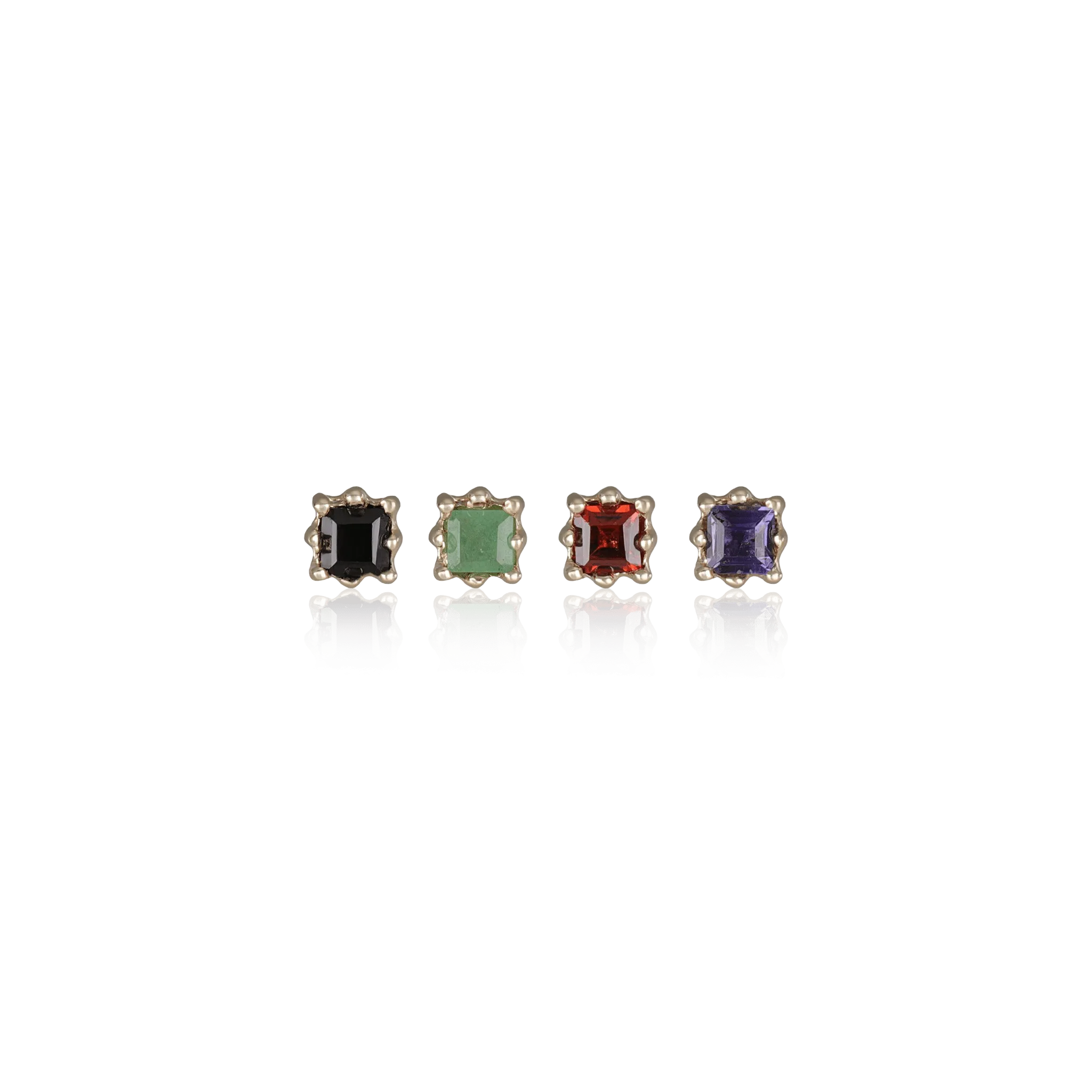 Mona • Natural Gemstone Threadless Ends 925 Silver/Titanium