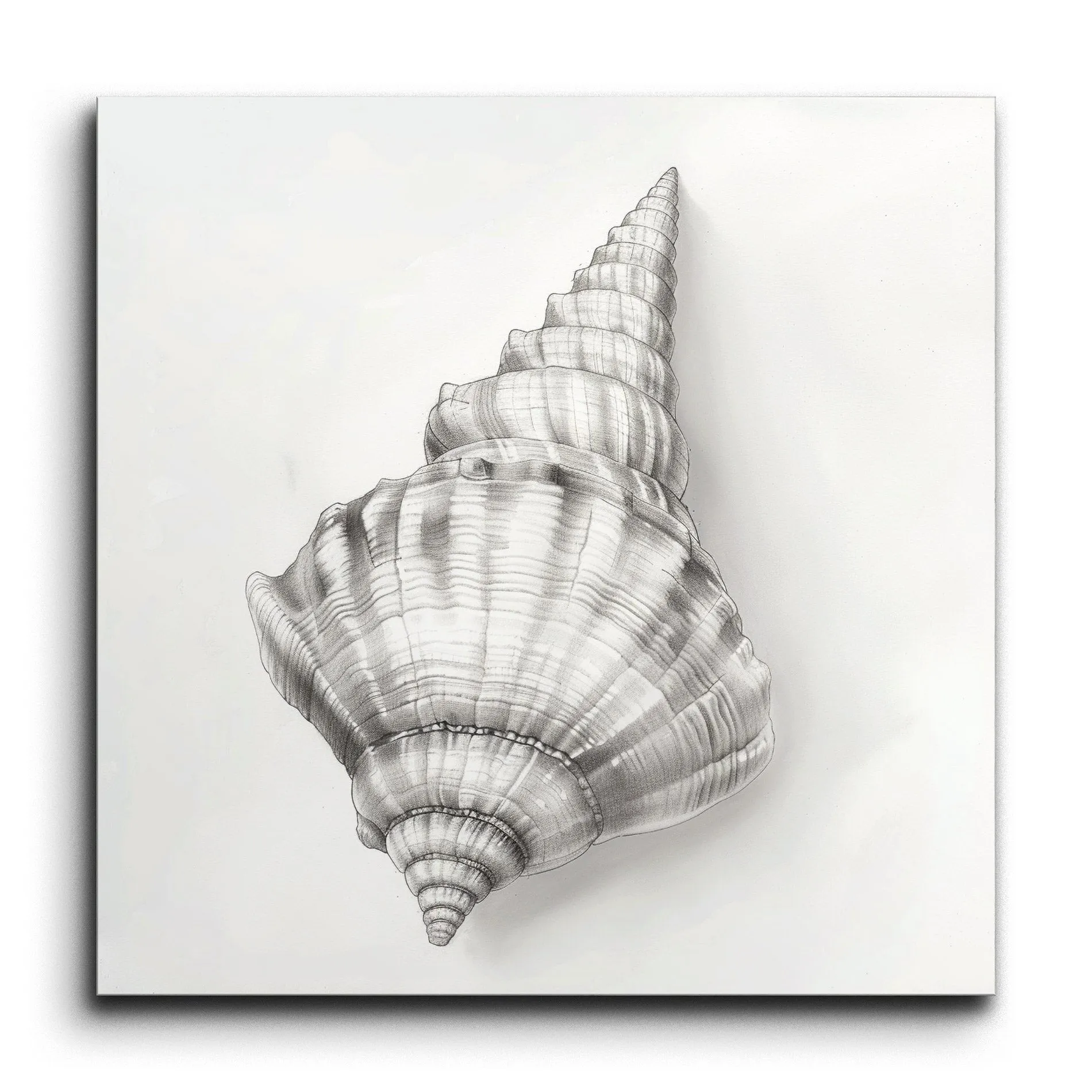 Monochrome Seashell: Detailed Grayscale Art