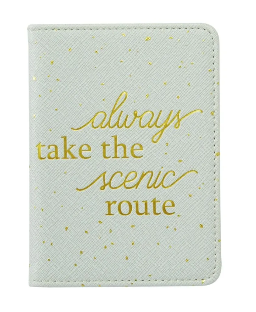 Mud Pie Womens Ivory Faux Leather Passport and Blush Pink Luggage Tag Set