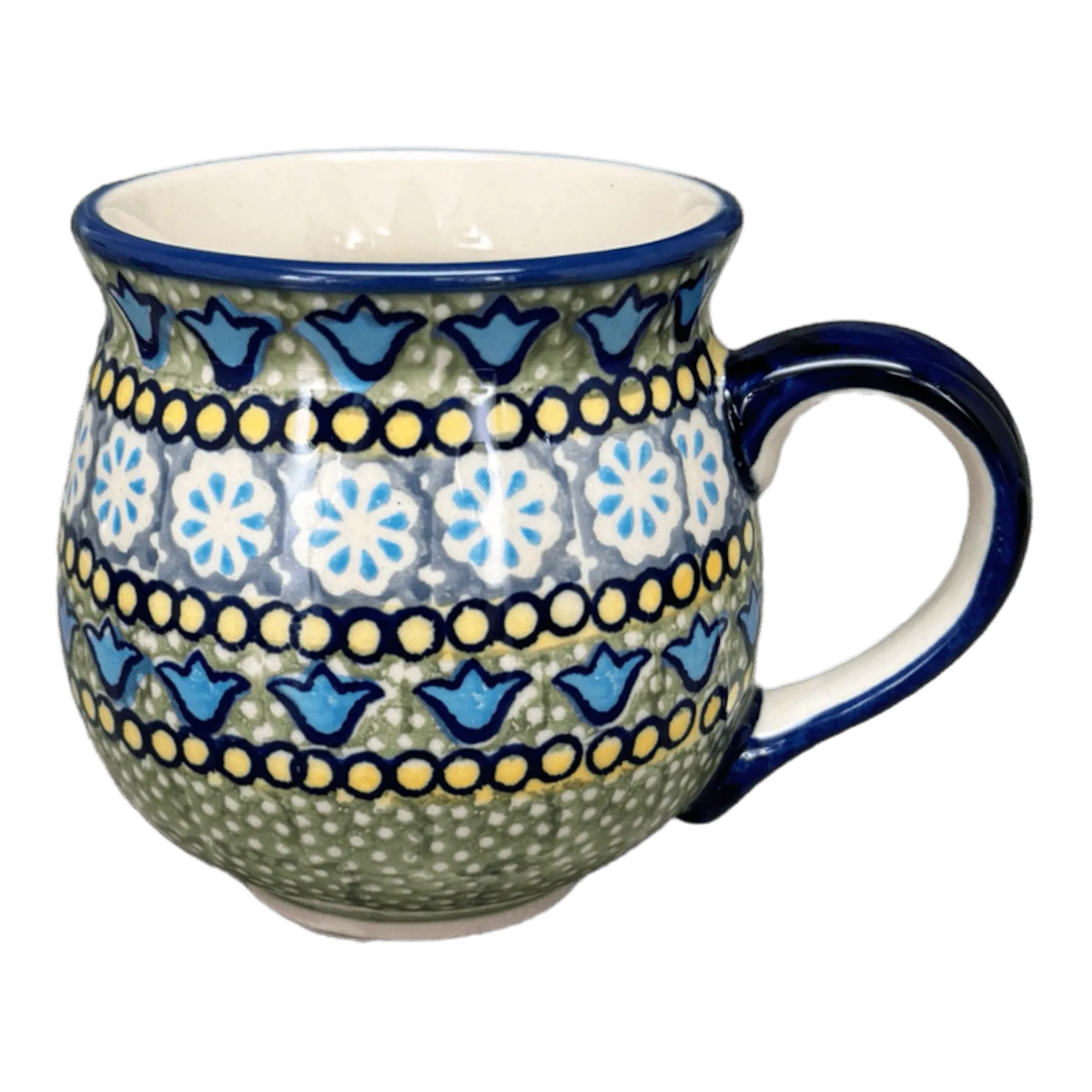 Mug, Belly Mug, 10oz Medium in "Blue Bells" by Manufaktura | K090S-KLDN