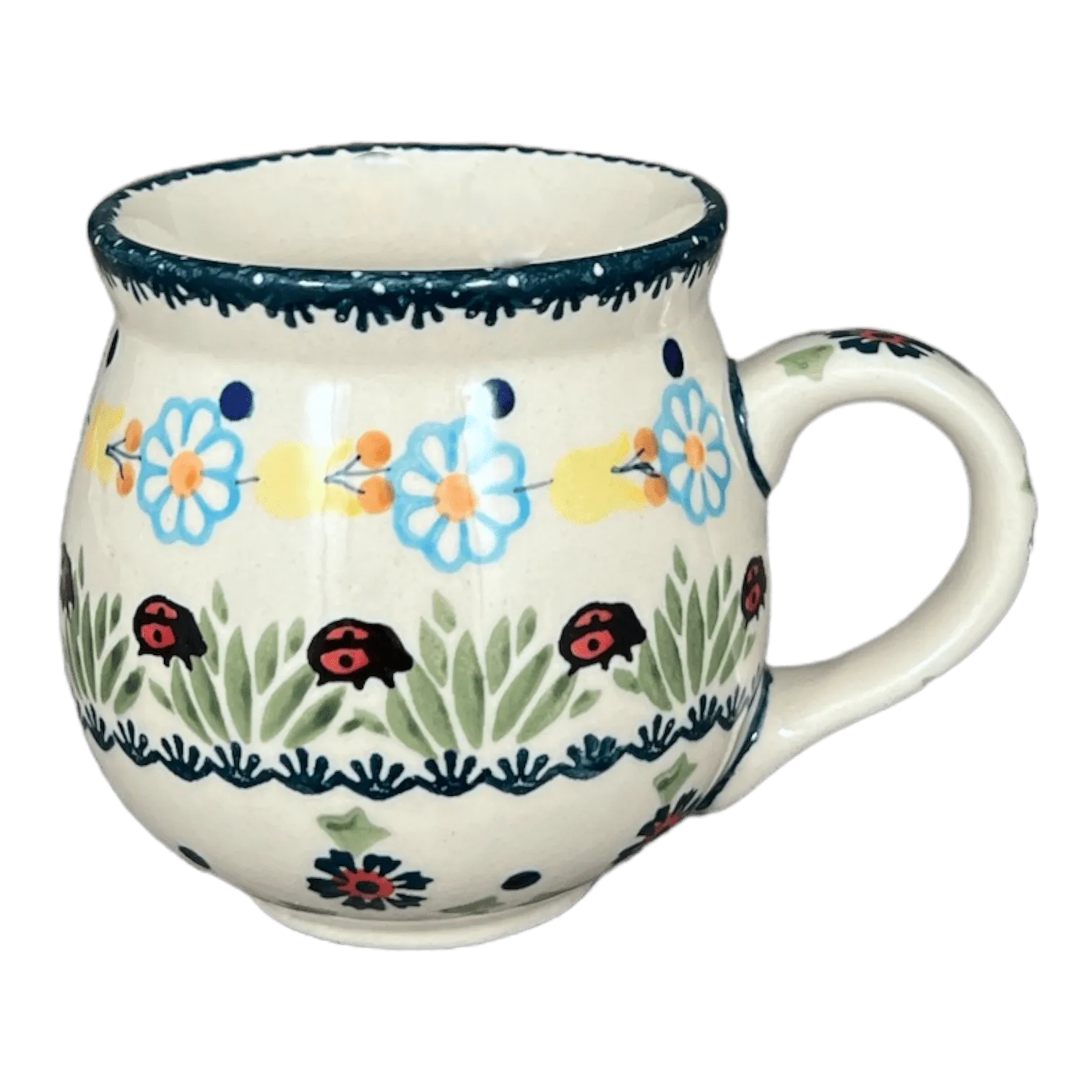 Mug, Belly Mug, 10oz Medium in "Lady Bugs" by Manufaktura | K090T-IF45