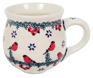 Mug, Belly Mug, 10oz Medium in "Red Bird" by Manufaktura | K090T-GILE