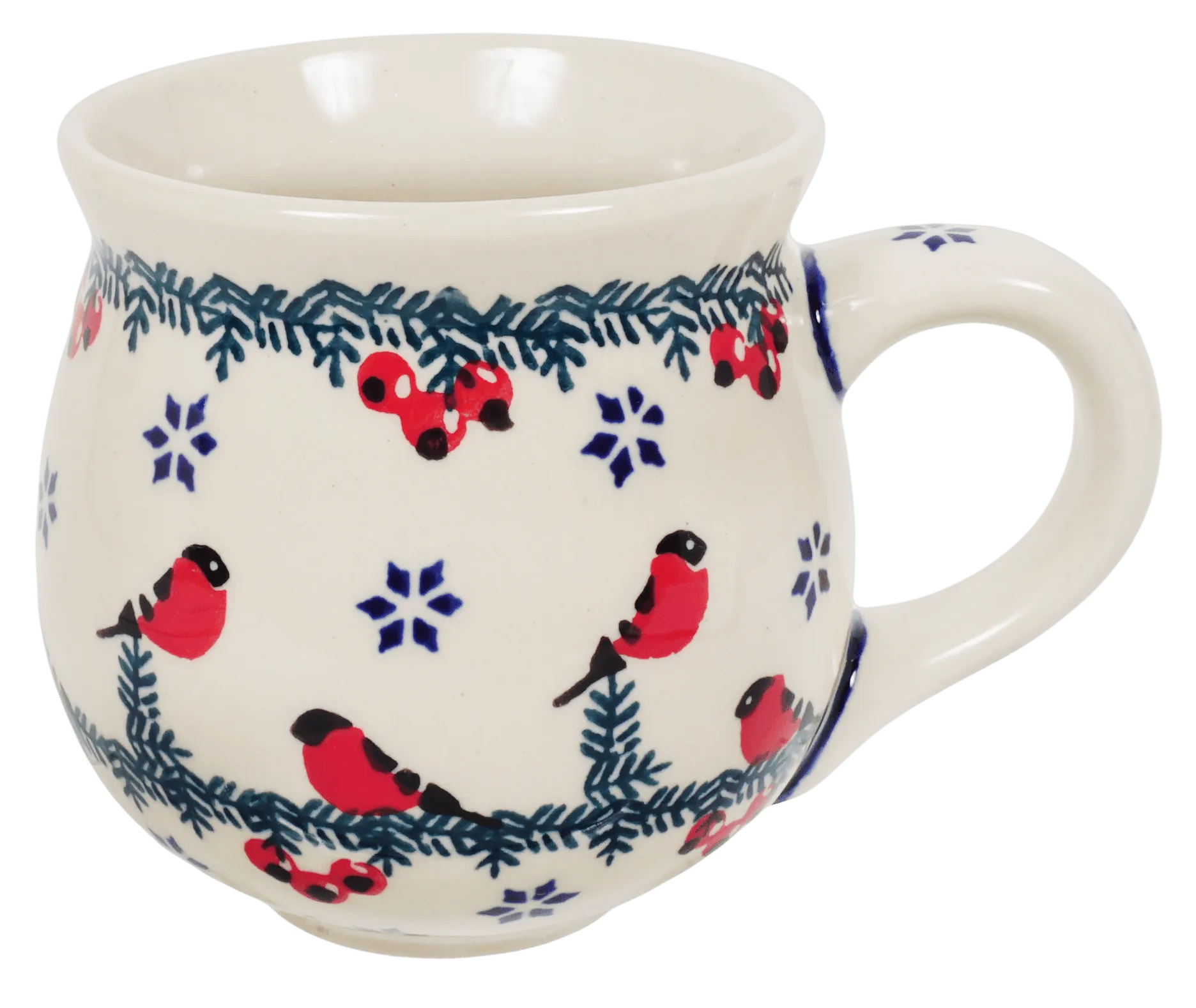 Mug, Belly Mug, 10oz Medium in "Red Bird" by Manufaktura | K090T-GILE