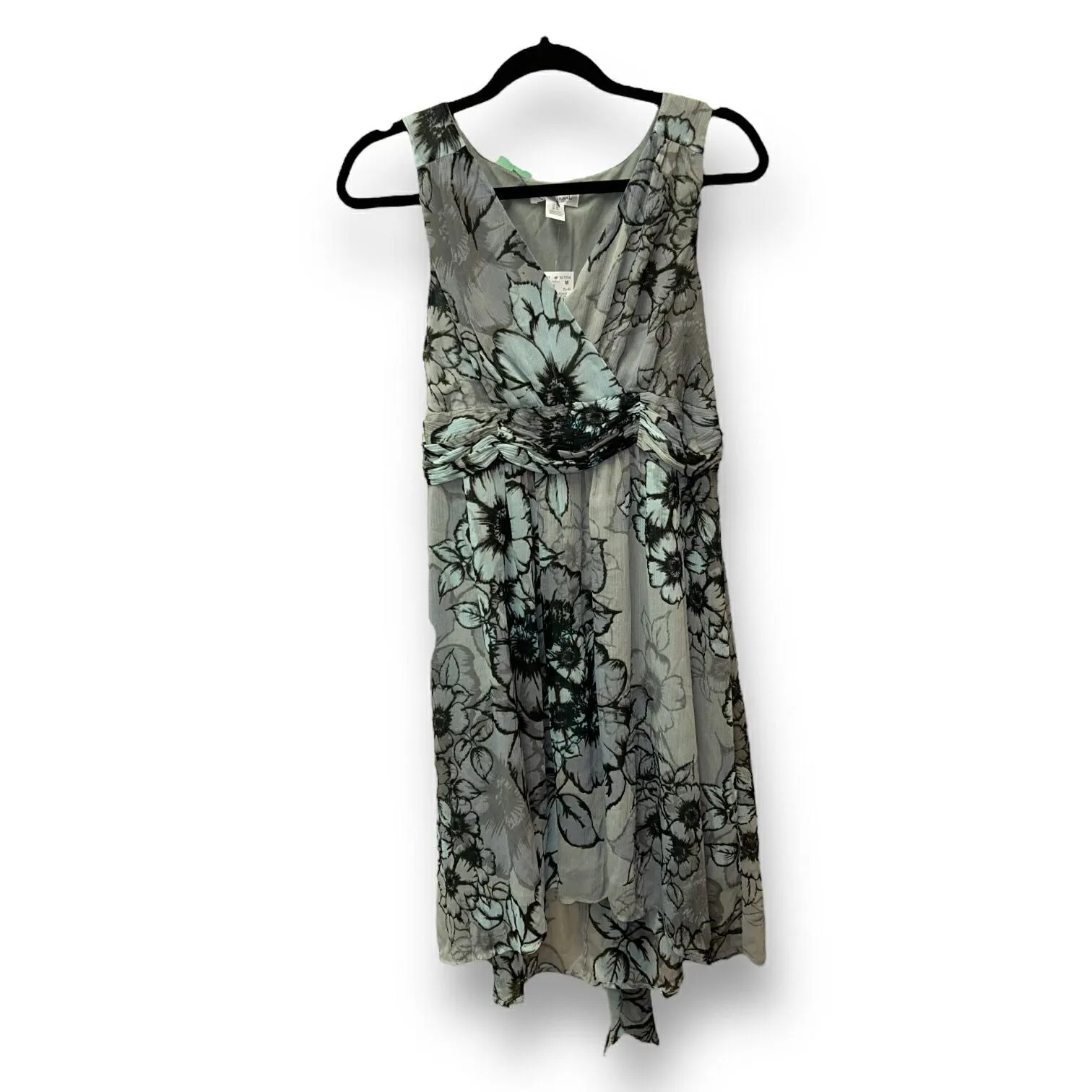 NEW! Motherhood Size M Gray Floral Lightweight Sleeveless Maternity Dress