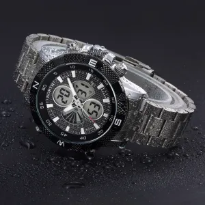 NORTH Calendar Quartz Wrist Watch Stainless Steel Bracelet