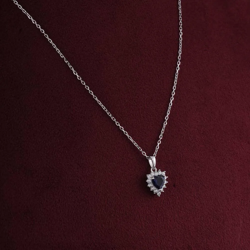 Ocean Sapphire Heart Pendant | 18K Gold Vermeil Plated