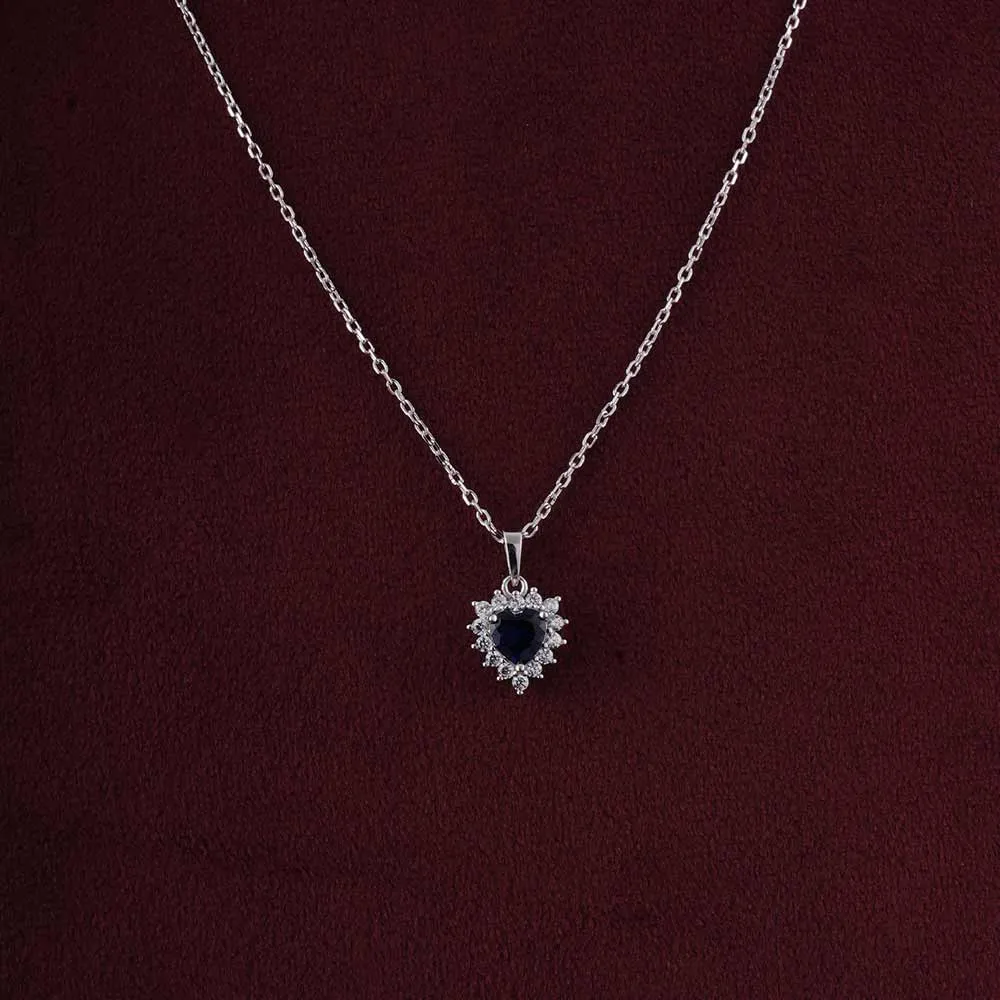 Ocean Sapphire Heart Pendant | 18K Gold Vermeil Plated