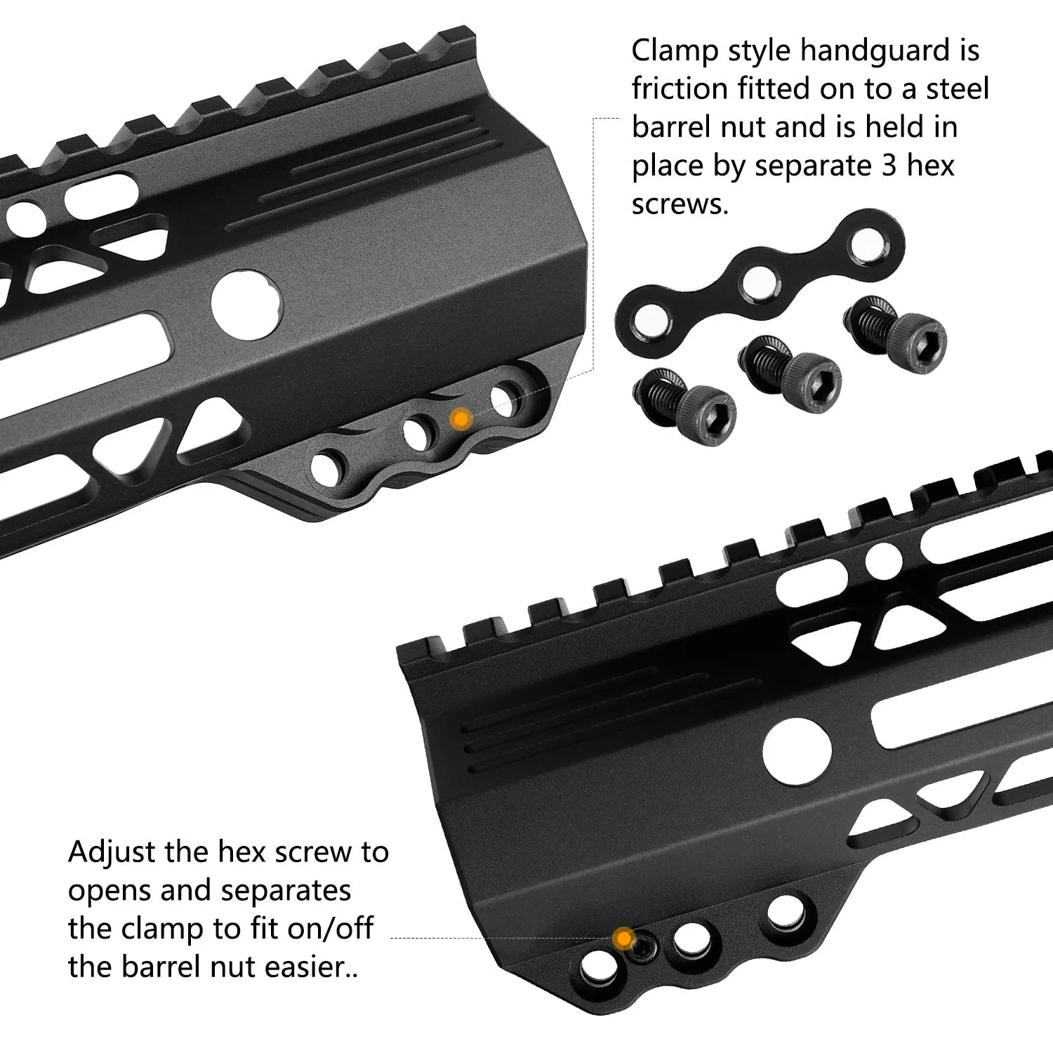 ohhunt® AR-15 M-lok Free Float Handguard Slim & Lightweight 7" 9" 10" 11" 12" 13.5" 15" 17"
