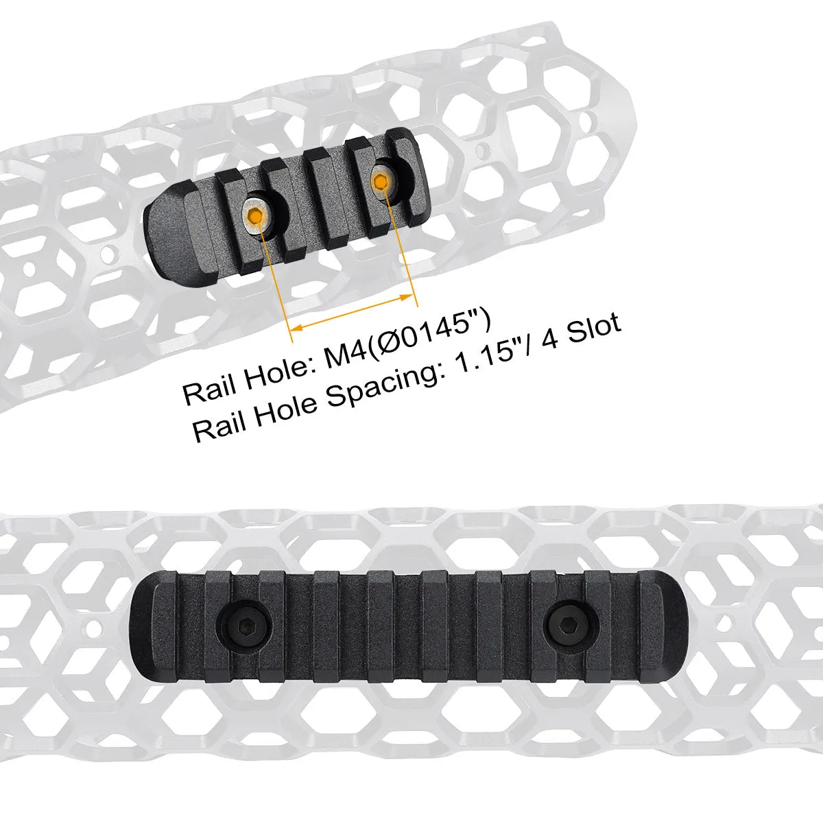 ohhunt® AR-15 Ultra Lightweight Hex Free Float Handguard with Barrel Nut Honeycomb Round Tube 7" 9" 12" 15"