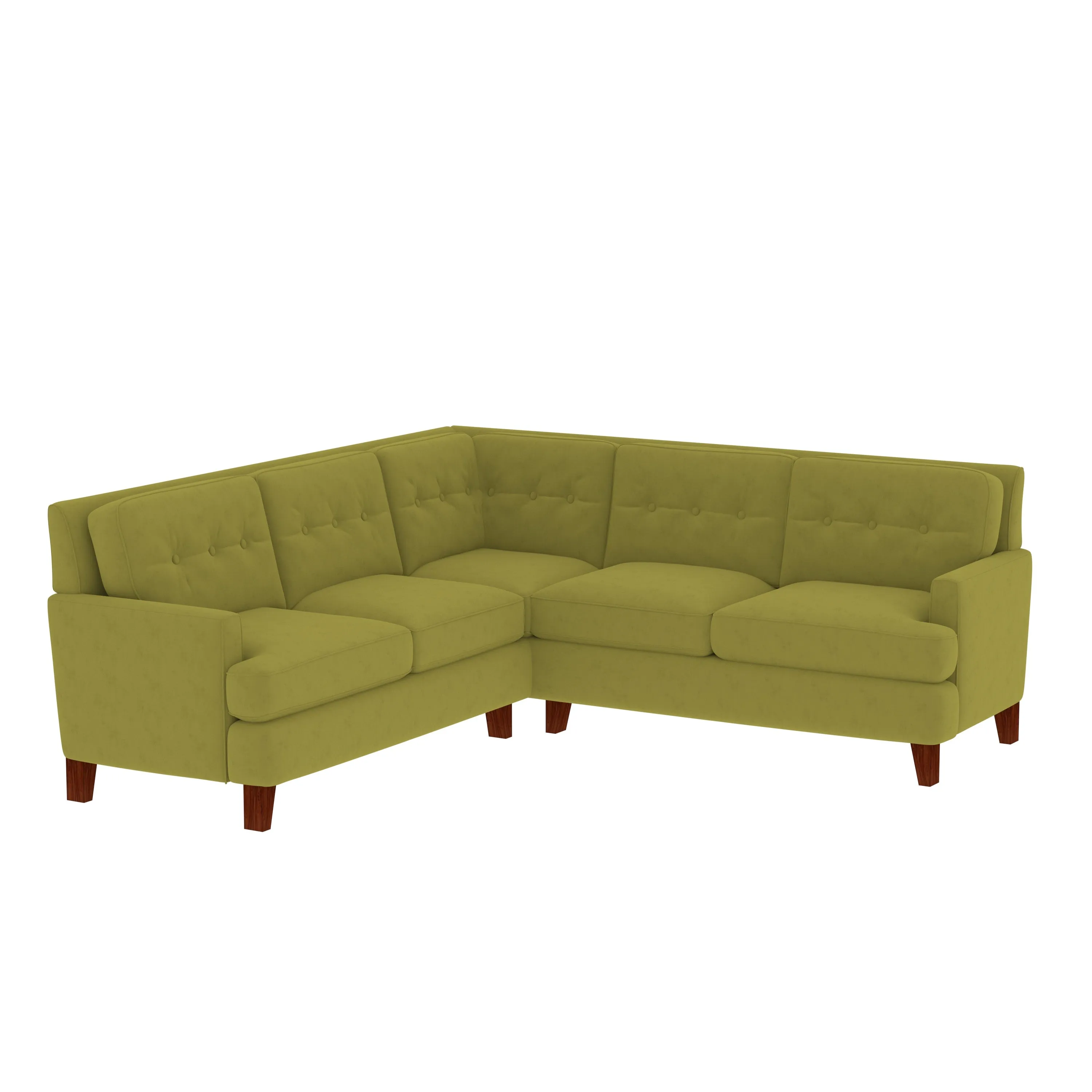 Olive Green Pastel Coloured with Premium Comfort L Shaped 4 Seater Sofa Set for Home