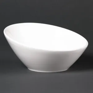 Olympia Lumina Oval Sloping Bowls White 148mm (Pack of 6) - CF383