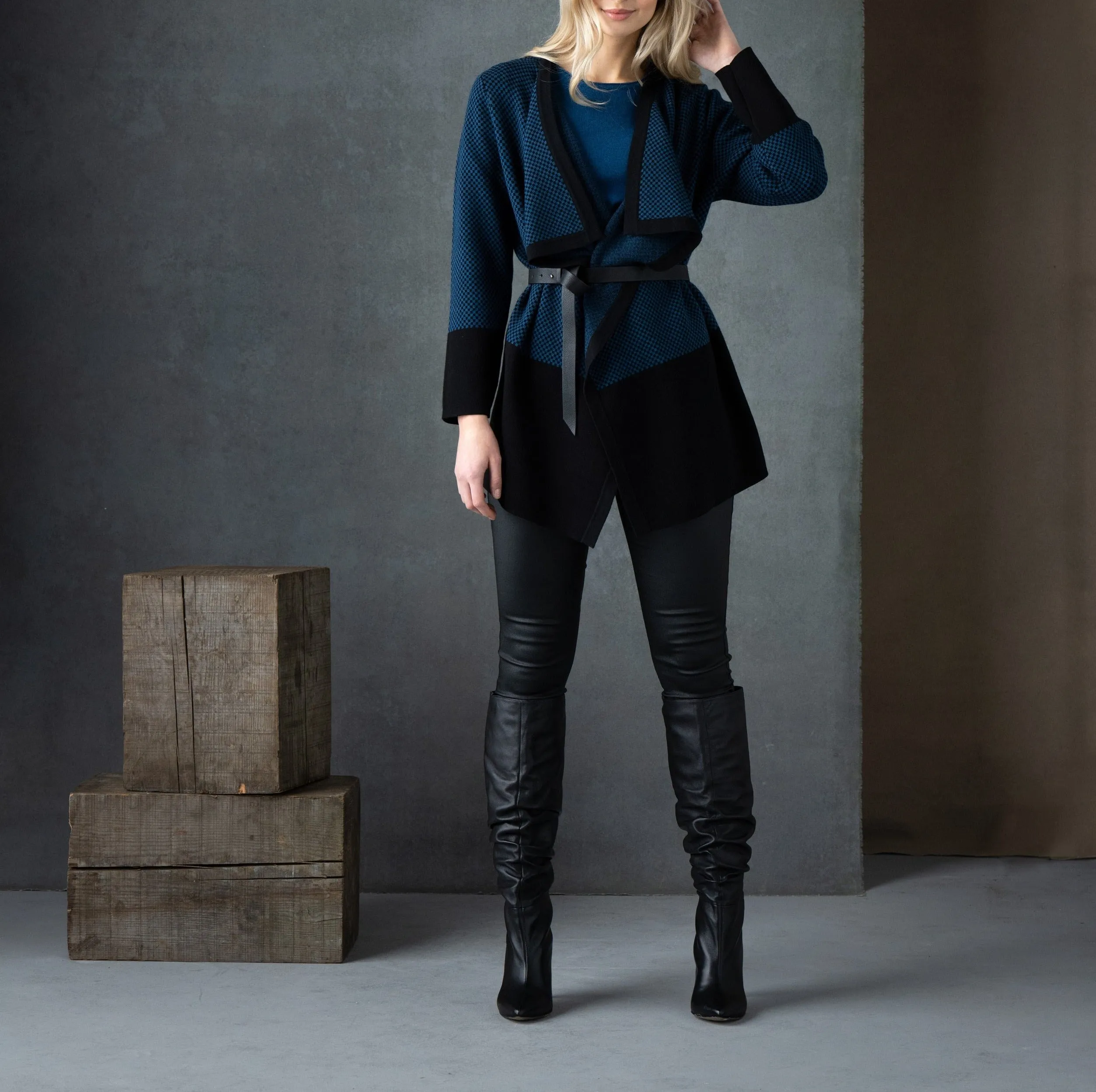 Open Colorblock Cardigan
