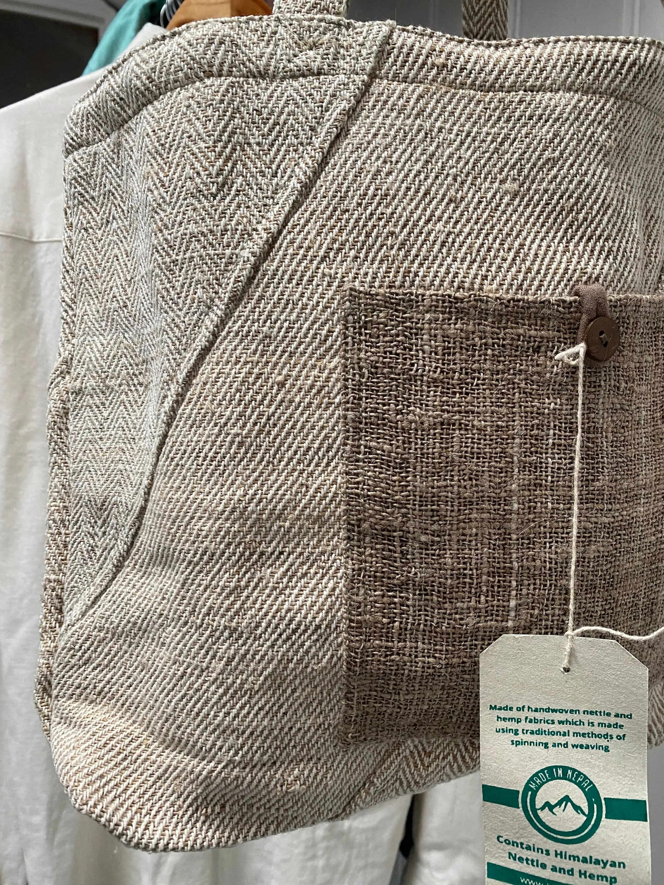 Organic Hemp Beach Bag // Ladies natural hand bag