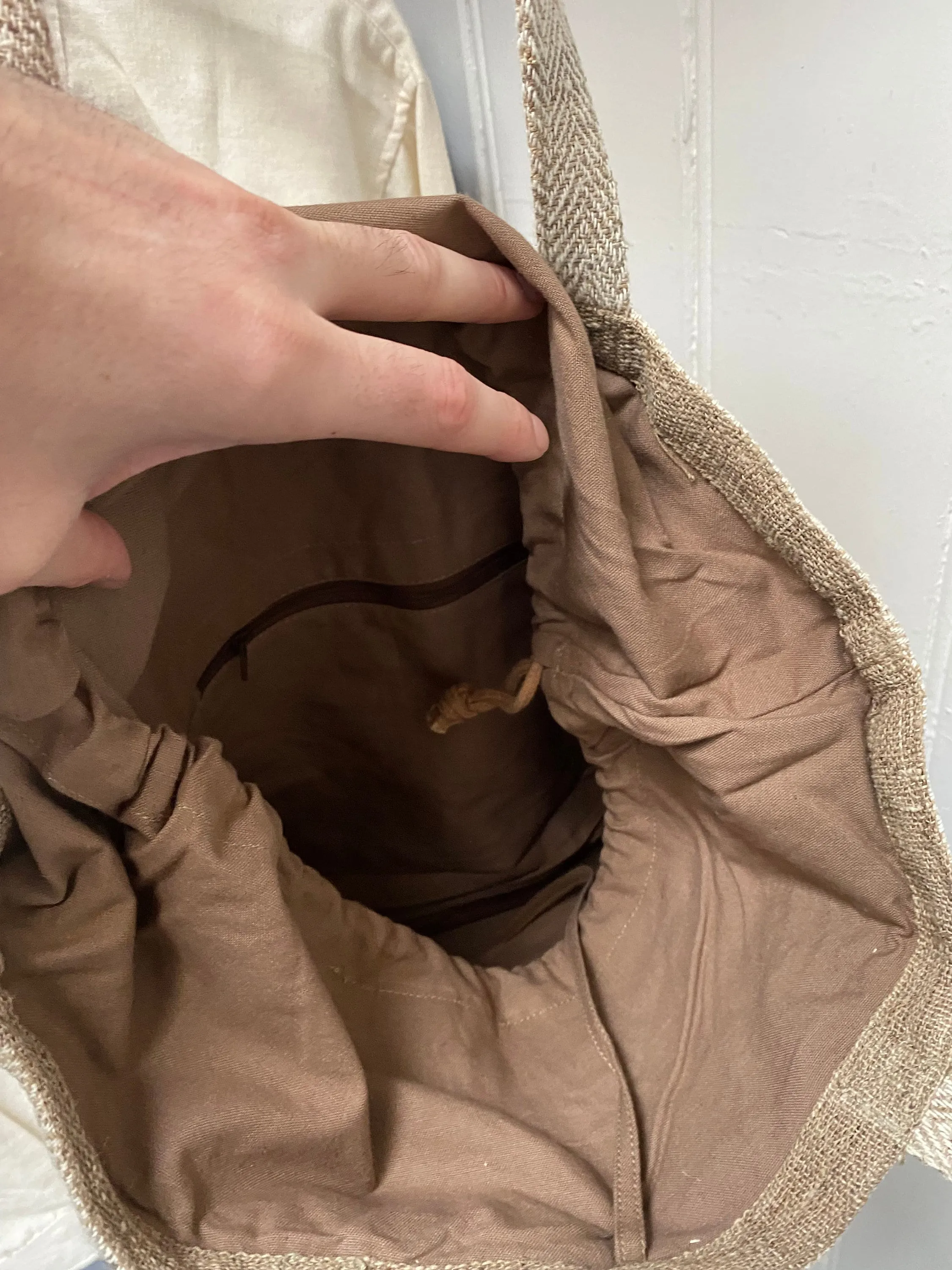 Organic Hemp Beach Bag // Ladies natural hand bag
