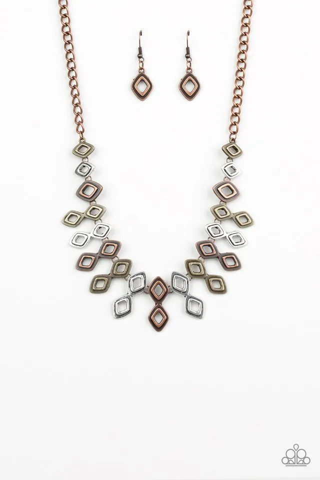 Paparazzi Necklace ~ Geocentric - Multi