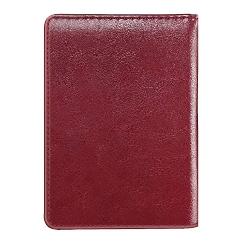 Passport Holder Cover Travel Wallet RFID Blocking Cute Flowers Passport Wallet with Elastic Band for Women,Red