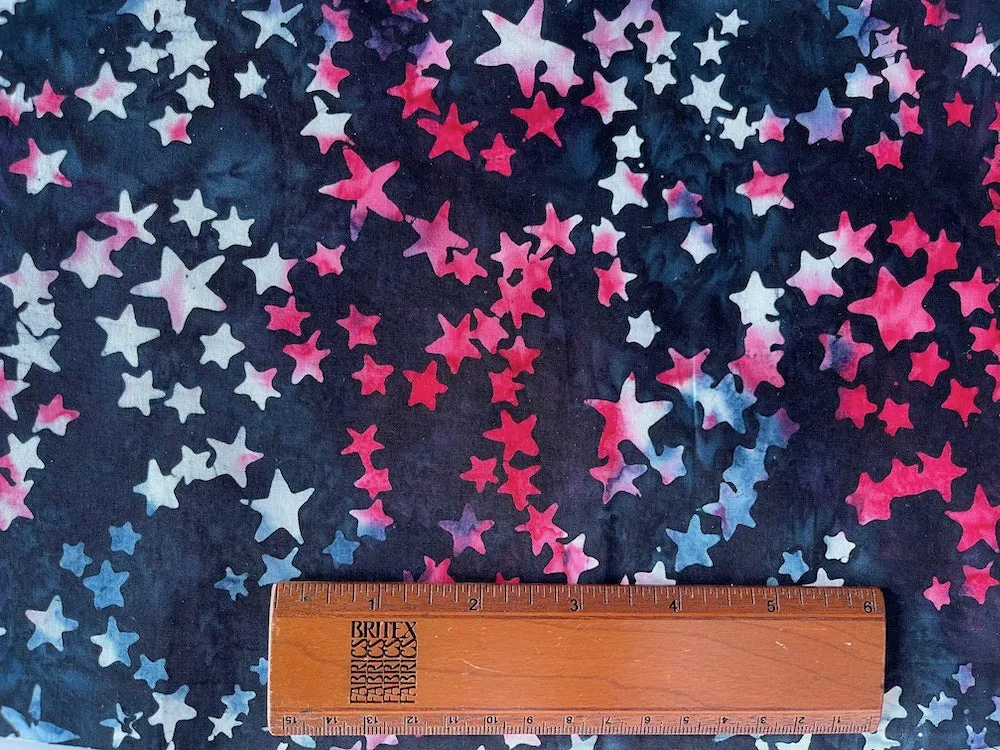 Patriotic Stars (Hold the Stripes) Cotton Batik (Made in Indonesia)