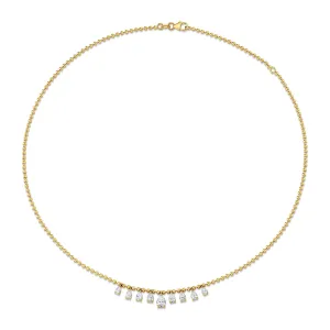 Pear Shape Diamond Drip Necklace