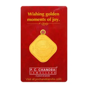 Precious 22k Boat Motif 3 Gm Gold Coin Pendant From Pc Chandra