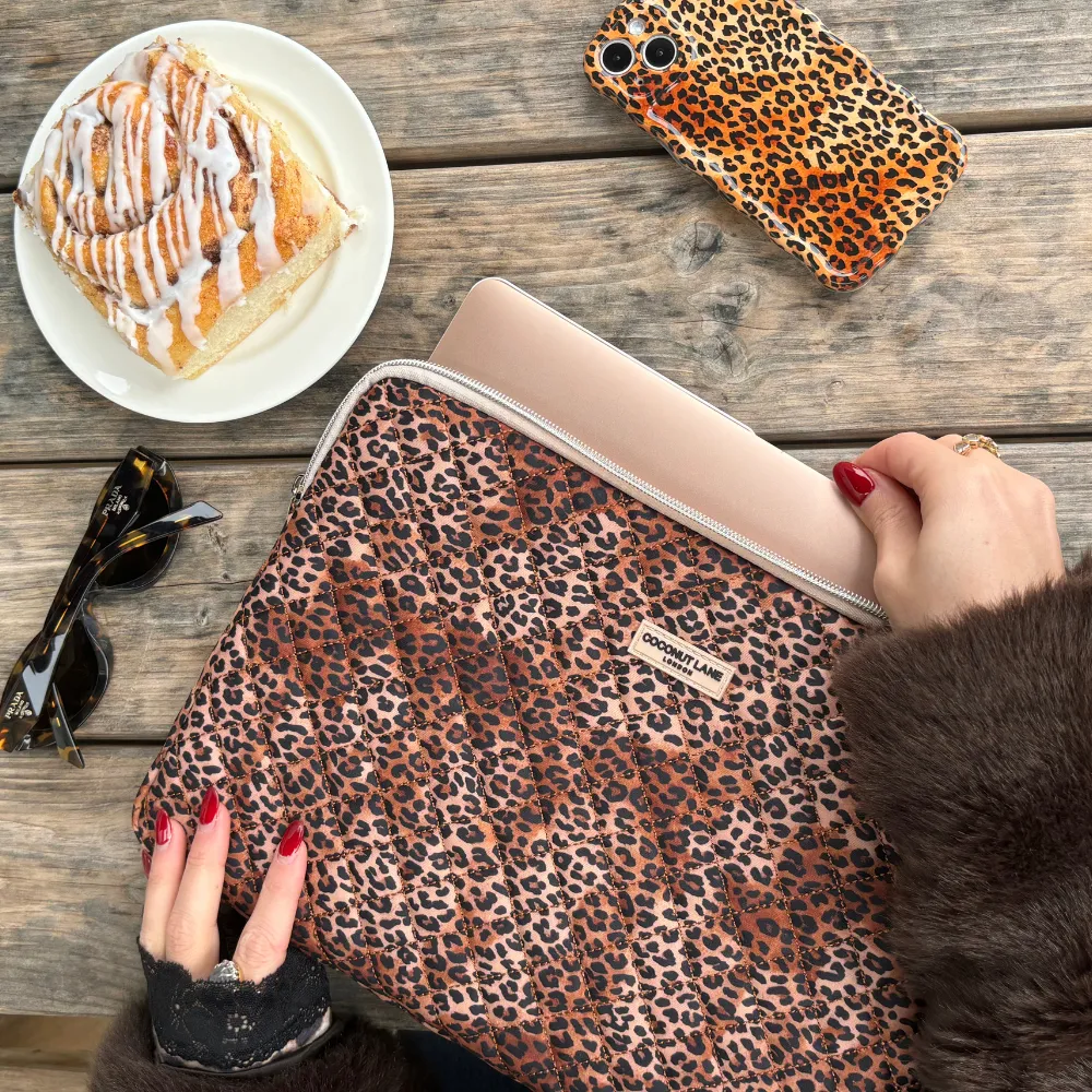 Quilted Leopard Laptop Sleeve