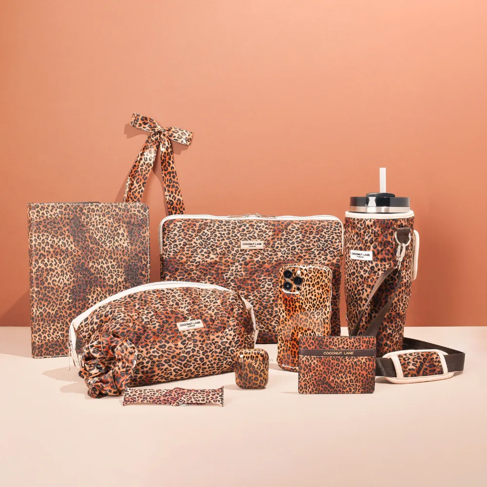 Quilted Leopard Laptop Sleeve