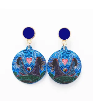 "Breath of Life" Vegan Leather Earrings by Metis artist Leah Dorion