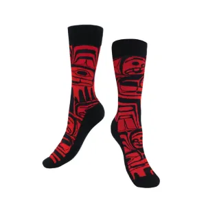"Eagle Crest" Socks with Artwork by Ben Houstie, Bella Bella Native Artist
