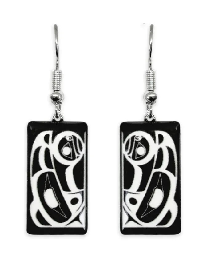 "Raven" Earrings artwork by Native Artist, Roy Henry Vickers