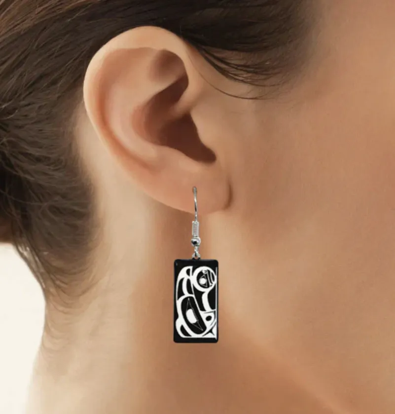 "Raven" Earrings artwork by Native Artist, Roy Henry Vickers