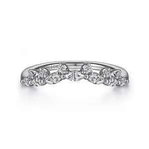 Round and Marquise Diamond Contour Band