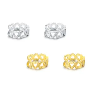 S925 Sterling Silver Heart-Shaped Ear Clip: Stylish and Versatile Jewelry Piece