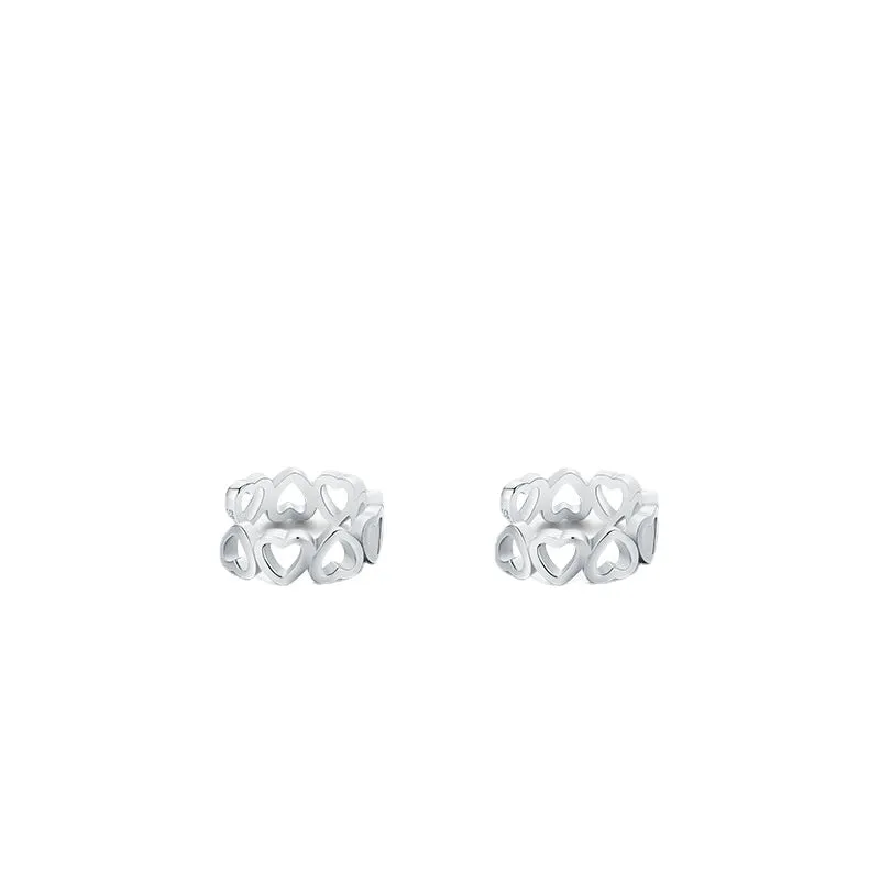 S925 Sterling Silver Heart-Shaped Ear Clip: Stylish and Versatile Jewelry Piece