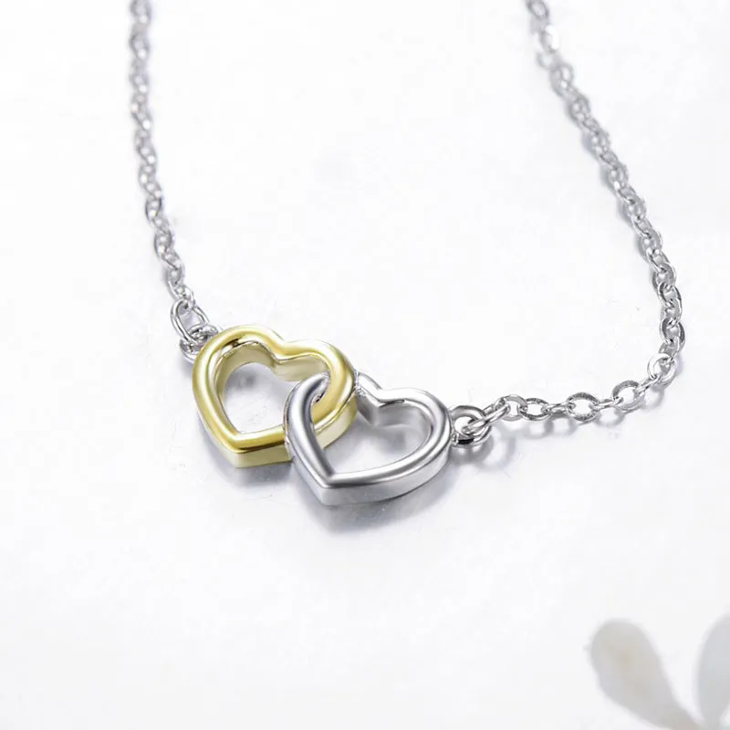 S925 Sterling Silver Hollow Heart Cross Necklace - Korean Fashion Pendant for Women