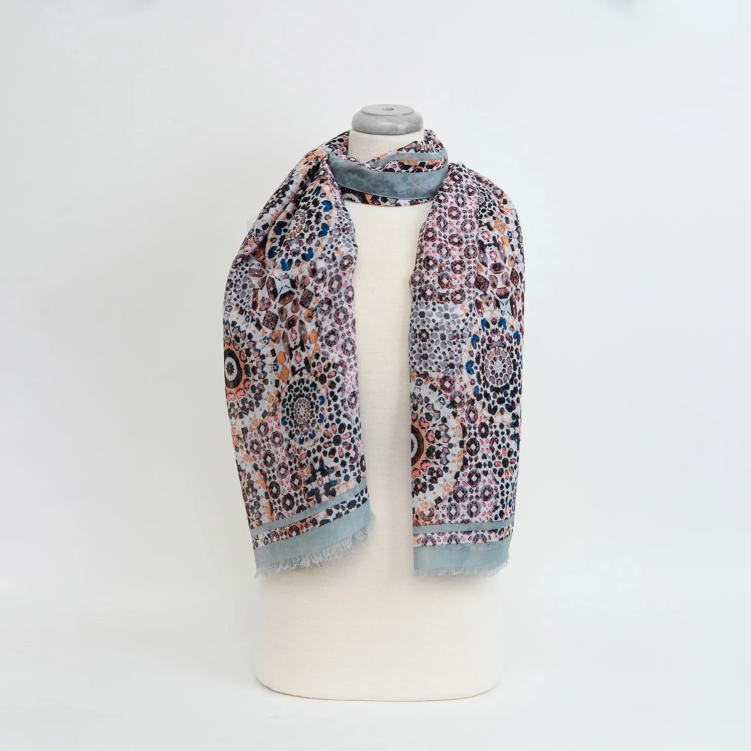Scarf | Grey Lightweight Mosaic