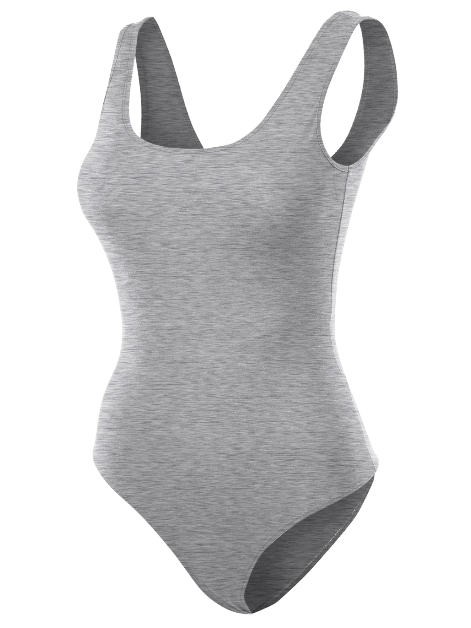 Scoop Neck Sleeveless Stretch Cotton Bodysuit Tank Top (FWT1198)
